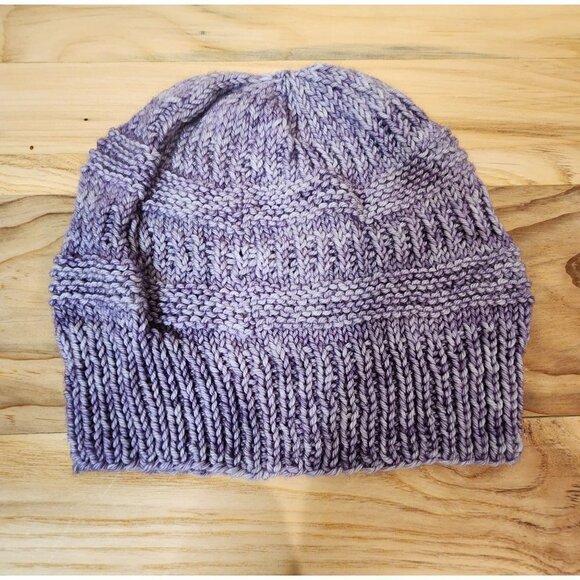 HANDMADE Rib Knit Purple Gradient Beanie Toboggan Cap Hat Unisex Women's Men's - Picture 10 of 10